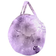 Wonderful Flowers In Soft Violet Colors Giant Round Zipper Tote