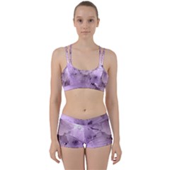 Wonderful Flowers In Soft Violet Colors Perfect Fit Gym Set