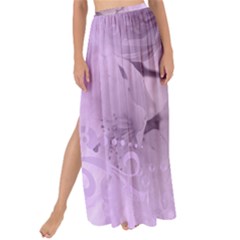 Wonderful Flowers In Soft Violet Colors Maxi Chiffon Tie-Up Sarong