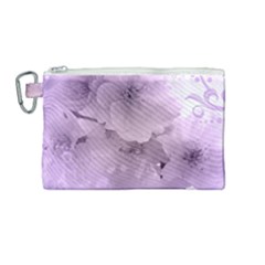 Wonderful Flowers In Soft Violet Colors Canvas Cosmetic Bag (Medium)