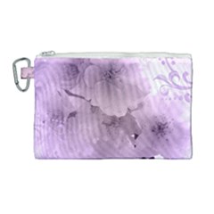 Wonderful Flowers In Soft Violet Colors Canvas Cosmetic Bag (Large)