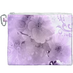 Wonderful Flowers In Soft Violet Colors Canvas Cosmetic Bag (XXXL)
