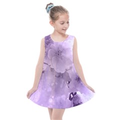 Wonderful Flowers In Soft Violet Colors Kids  Summer Dress