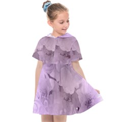 Wonderful Flowers In Soft Violet Colors Kids  Sailor Dress