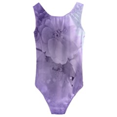 Wonderful Flowers In Soft Violet Colors Kids  Cut-Out Back One Piece Swimsuit