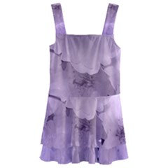 Wonderful Flowers In Soft Violet Colors Kids  Layered Skirt Swimsuit