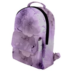 Wonderful Flowers In Soft Violet Colors Flap Pocket Backpack (Small)