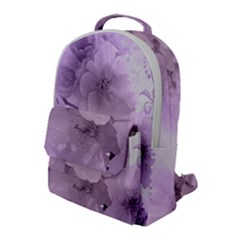 Wonderful Flowers In Soft Violet Colors Flap Pocket Backpack (Large)