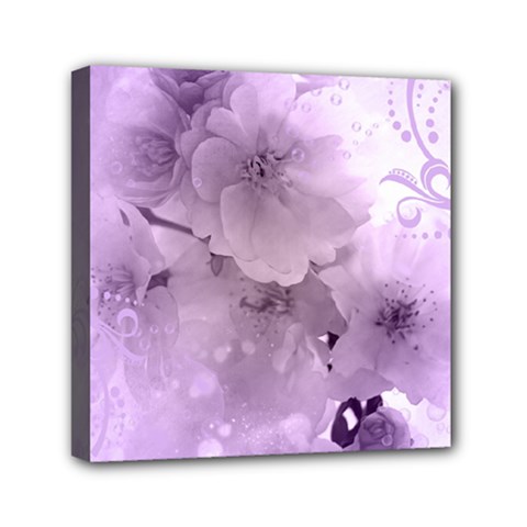 Wonderful Flowers In Soft Violet Colors Mini Canvas 6  x 6  (Stretched)