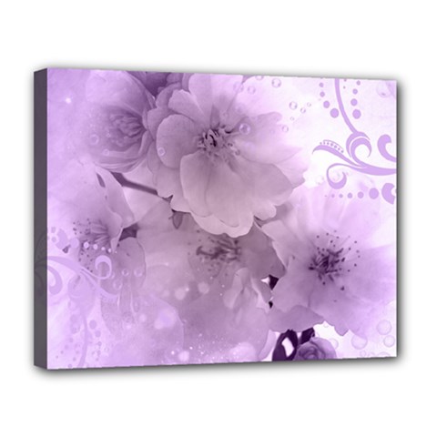 Wonderful Flowers In Soft Violet Colors Canvas 14  x 11  (Stretched)