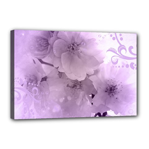 Wonderful Flowers In Soft Violet Colors Canvas 18  x 12  (Stretched)