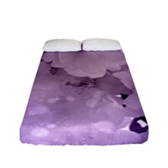 Wonderful Flowers In Soft Violet Colors Fitted Sheet (Full/ Double Size)
