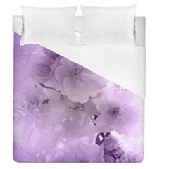 Wonderful Flowers In Soft Violet Colors Duvet Cover (Queen Size)