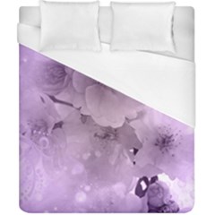 Wonderful Flowers In Soft Violet Colors Duvet Cover (California King Size)