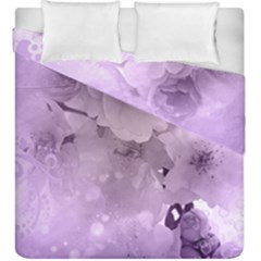 Wonderful Flowers In Soft Violet Colors Duvet Cover Double Side (King Size)
