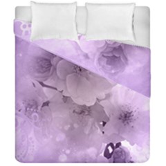 Wonderful Flowers In Soft Violet Colors Duvet Cover Double Side (California King Size)