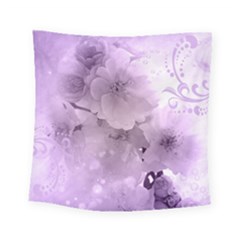 Wonderful Flowers In Soft Violet Colors Square Tapestry (Small)
