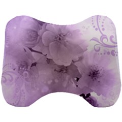 Wonderful Flowers In Soft Violet Colors Head Support Cushion