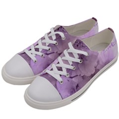 Wonderful Flowers In Soft Violet Colors Women s Low Top Canvas Sneakers