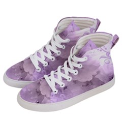 Wonderful Flowers In Soft Violet Colors Men s Hi-Top Skate Sneakers
