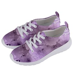 Wonderful Flowers In Soft Violet Colors Women s Lightweight Sports Shoes