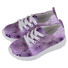 Wonderful Flowers In Soft Violet Colors Kids  Lightweight Sports Shoes