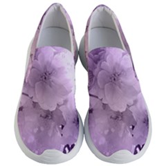 Wonderful Flowers In Soft Violet Colors Women s Lightweight Slip Ons