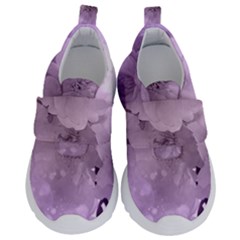Wonderful Flowers In Soft Violet Colors Velcro Strap Shoes