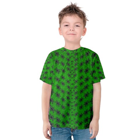 Forest Flowers In The Green Soft Ornate Nature Kids  Cotton Tee by pepitasart