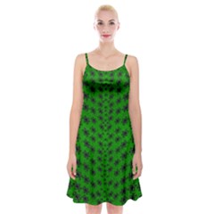 Forest Flowers In The Green Soft Ornate Nature Spaghetti Strap Velvet Dress by pepitasart