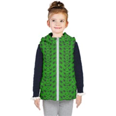 Forest Flowers In The Green Soft Ornate Nature Kid s Hooded Puffer Vest by pepitasart