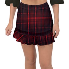 Black And Red Backgrounds Fishtail Mini Chiffon Skirt