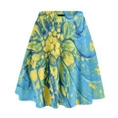 Blue Flower High Waist Skirt by lwdstudio