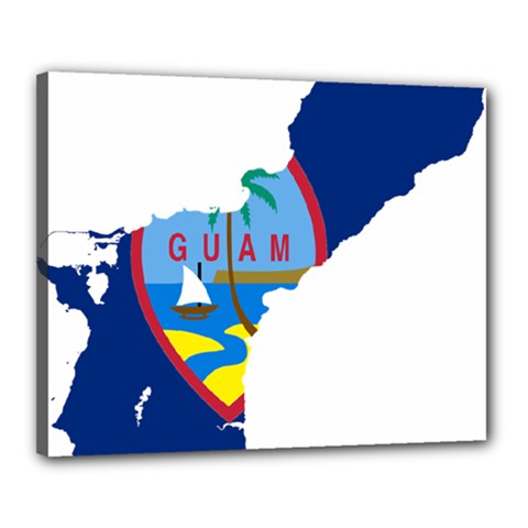 Flag Map Of Guam Canvas 20  X 16  (stretched) by abbeyz71