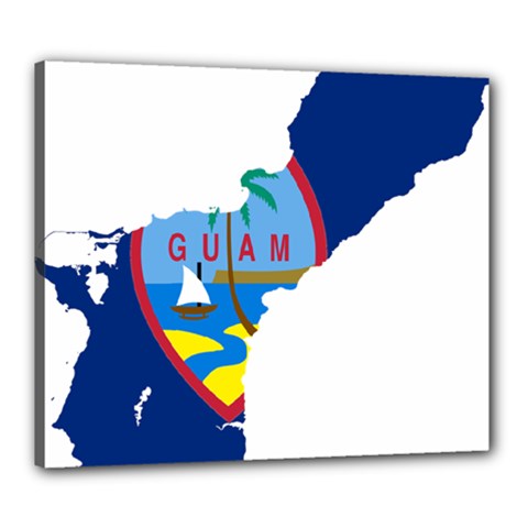 Flag Map Of Guam Canvas 24  X 20  (stretched) by abbeyz71