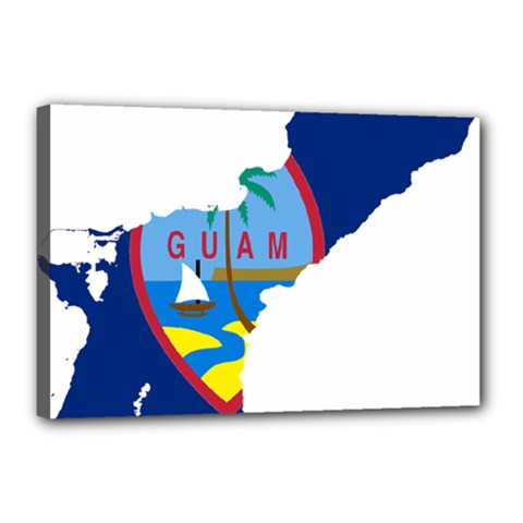Flag Map Of Guam Canvas 18  X 12  (stretched) by abbeyz71