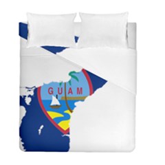 Flag Map Of Guam Duvet Cover Double Side (full/ Double Size)