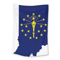 Flag Map Of Indiana Small Tapestry by abbeyz71