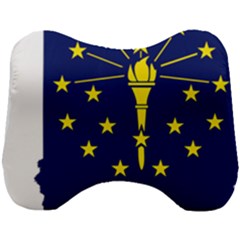 Flag Map Of Indiana Head Support Cushion by abbeyz71