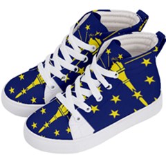 Flag Map Of Indiana Kid s Hi-top Skate Sneakers by abbeyz71