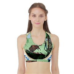 Great Seal Of Indiana Sports Bra With Border