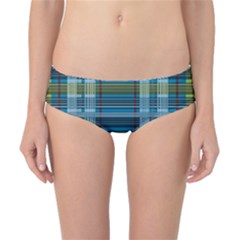 Playing With Plaid Kitten (blue) Pattern Classic Bikini Bottoms by emilyzragz