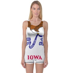 Flag Map of Iowa One Piece Boyleg Swimsuit