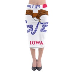 Flag Map of Iowa Midi Pencil Skirt