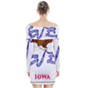 Flag Map of Iowa Long Sleeve Off Shoulder Dress View2