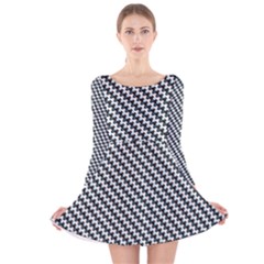 Massaging Kitties Houndstooth Pattern Long Sleeve Velvet Skater Dress by emilyzragz