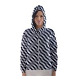 Massaging Kitties Houndstooth Pattern Hooded Windbreaker (Women)