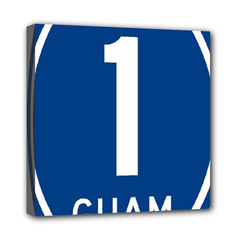Guam Highway 1 Route Marker Mini Canvas 8  X 8  (stretched) by abbeyz71