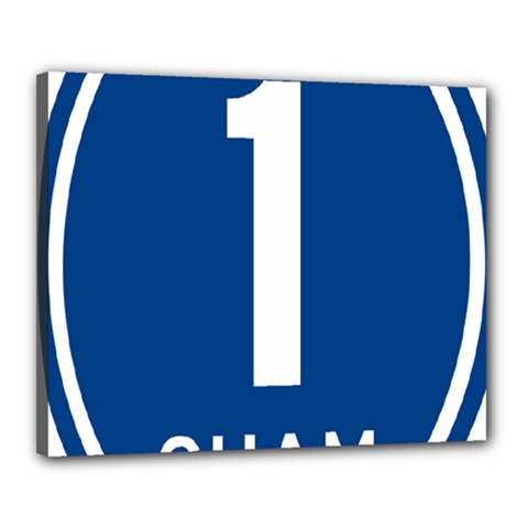 Guam Highway 1 Route Marker Canvas 20  X 16  (stretched) by abbeyz71