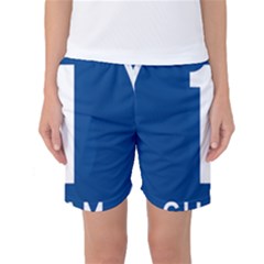 Guam Highway 1 Route Marker Women s Basketball Shorts by abbeyz71